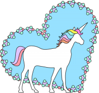 an colorful unicorn